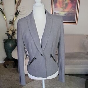 Zara Women's Gray Blazer with Black Accents